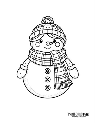 Snow grandma - Snowman coloring page from PrintColorFun com