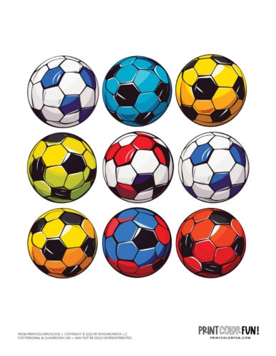 Soccer ball - Football color clipart from PrintColorFun com (2)