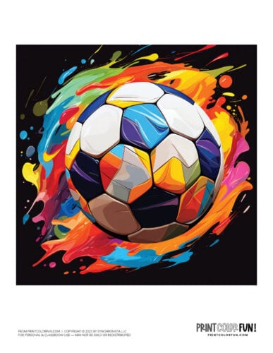 Soccer ball - Football color clipart from PrintColorFun com (3)