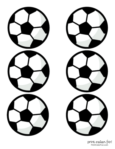 Soccer ball coloring printables - set of 6