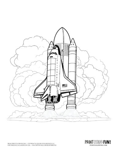 Space shuttle coloring clipart at PrintColorFun com (1)