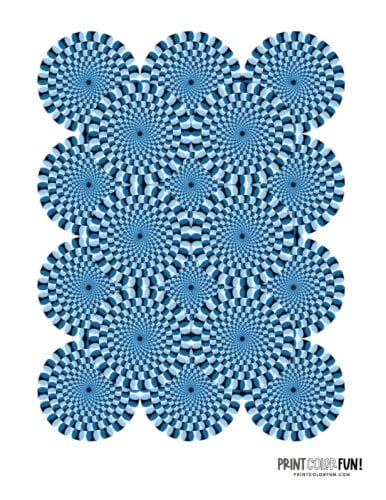 Spinning circles optical illusion printable at PrintColorFun com