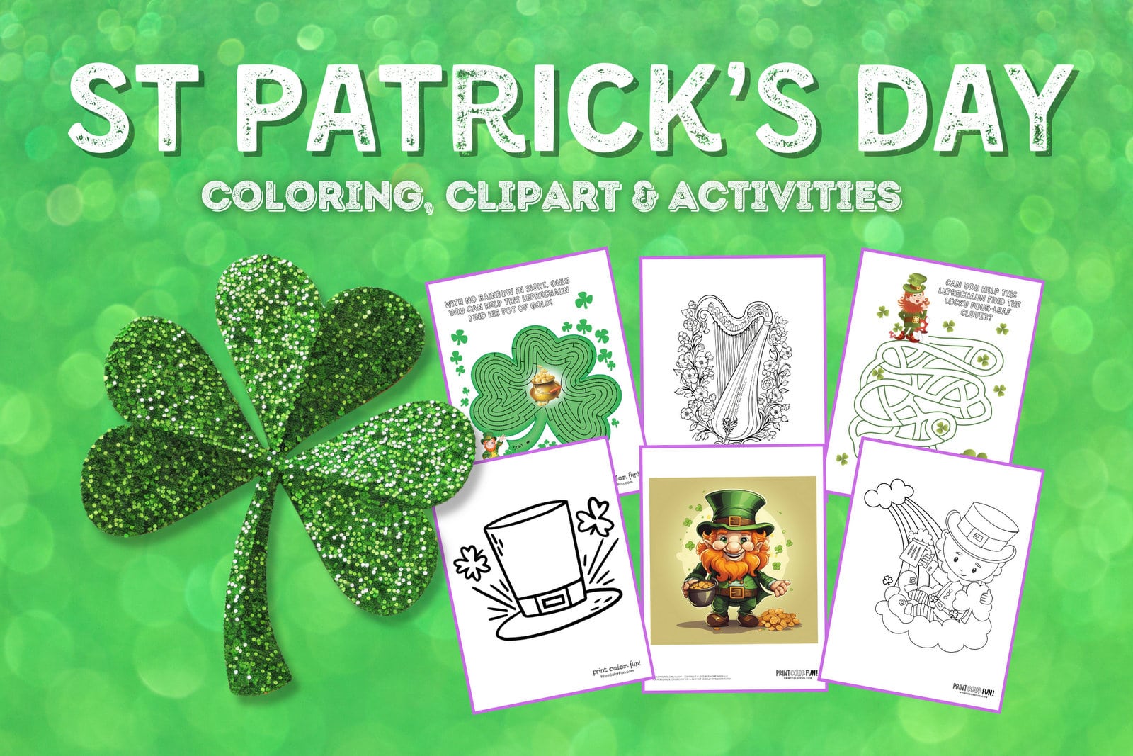 St Patrick's Day coloring and activities at PrintColorFun com