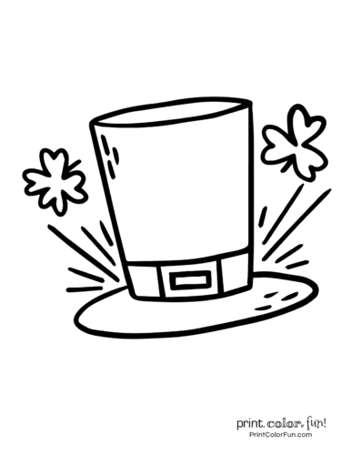 St. Patrick Day Top Hat coloring page