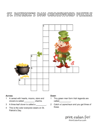 St Patrick's Day crossword puzzle for kids (2)