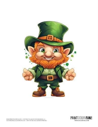 St Patrick's Day leprechaun color clipart at PrintColorFun com (1)