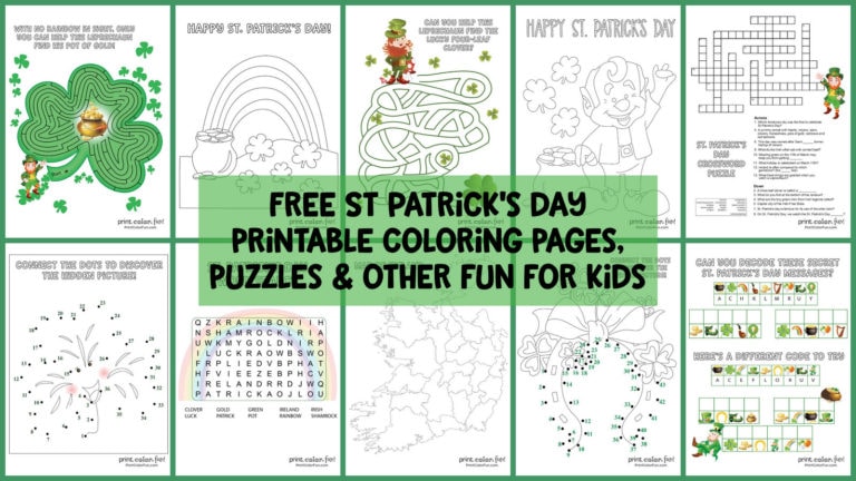 St Patrick's Day printables for kids