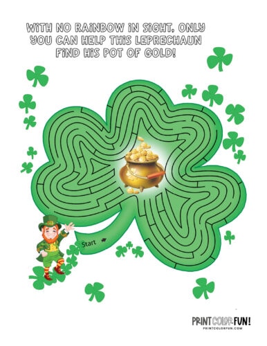 St Patrick's Day puzzles and games at PrintColorFun com (2)