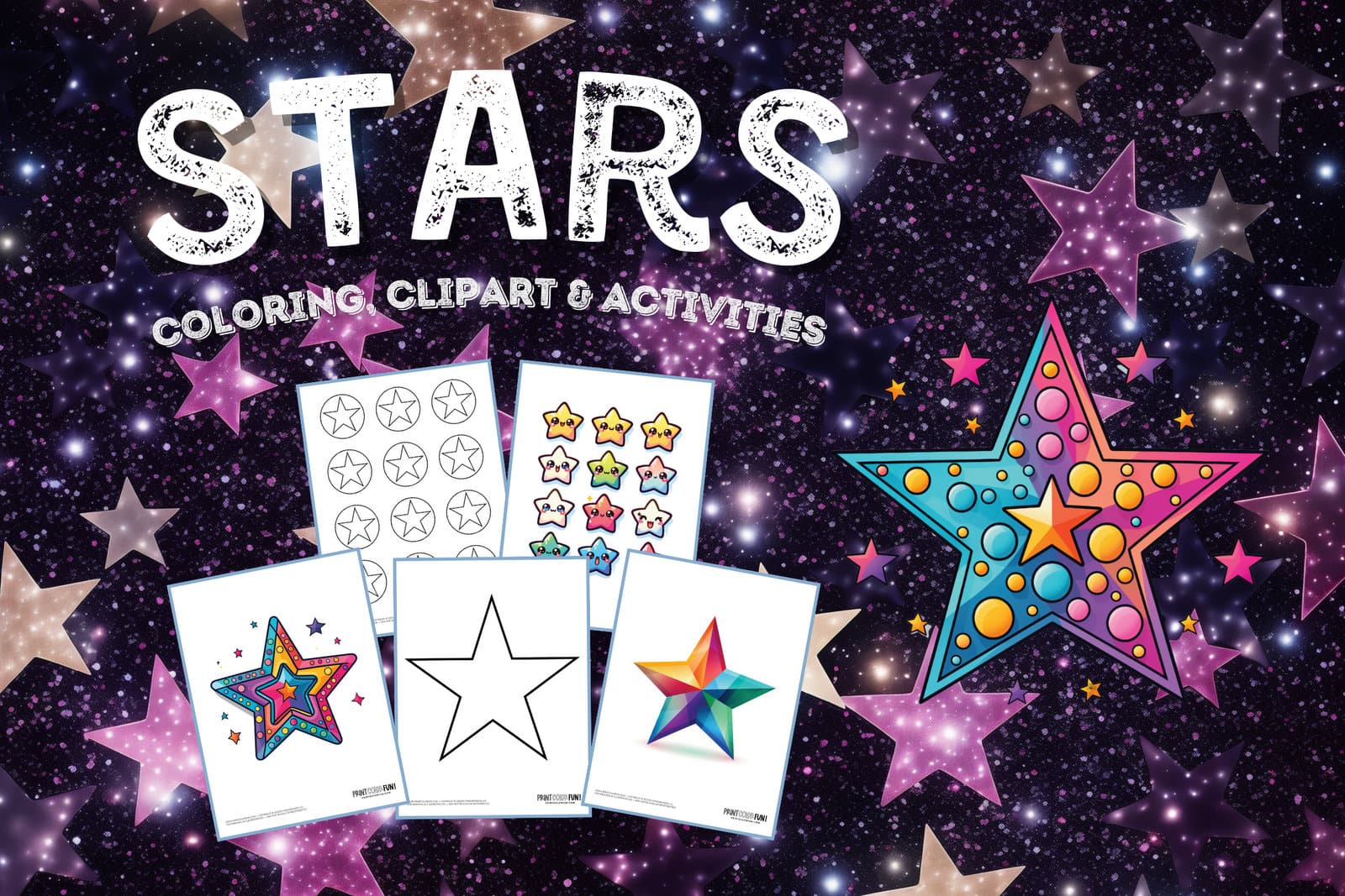 Star clipart and coloring pages at PrintColorFun com