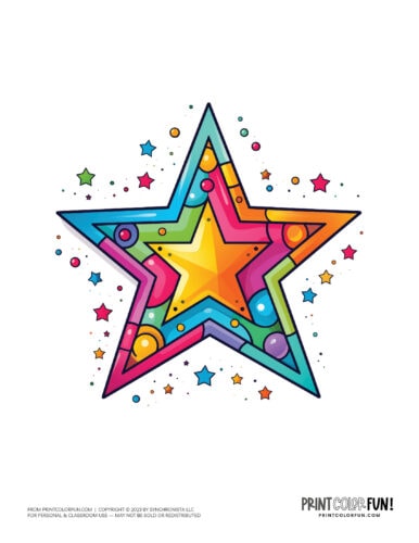 Star color clipart design from PrintColorFun com (04)