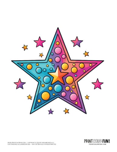 Star color clipart design from PrintColorFun com (06)