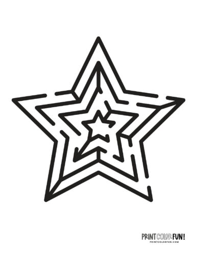 Star easy beginner maze from PrintColorFun com (1)