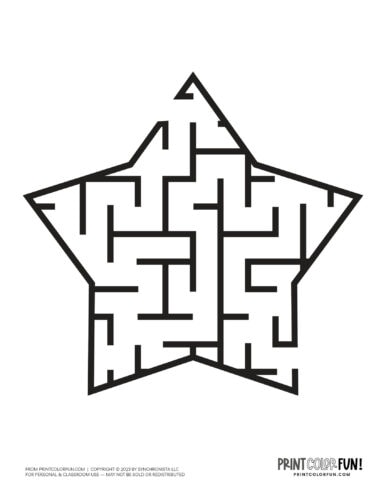 Star easy beginner maze from PrintColorFun com (2)