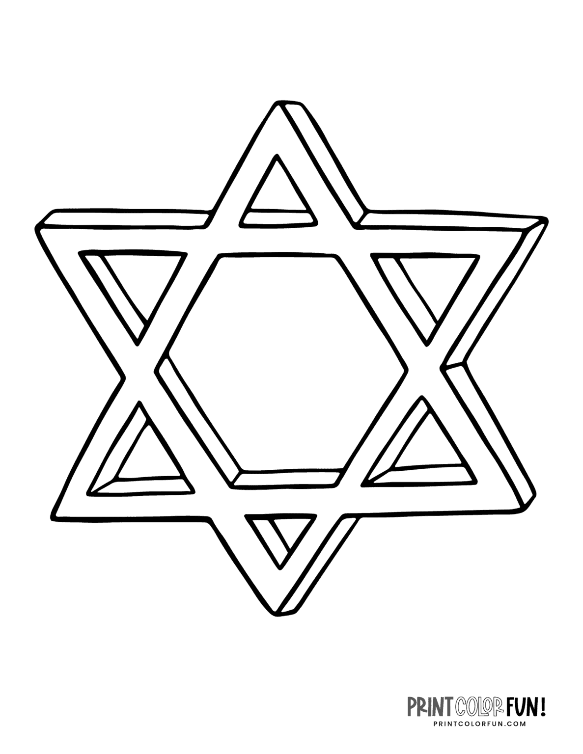 21 Star of David clipart pages for creative learning, at PrintColorFun.com