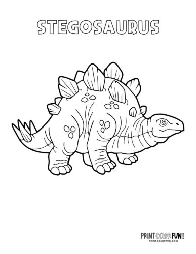 Stegosaurus dinosaur coloring page - PrintColorFun com