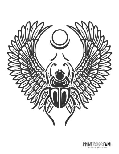 Download Ancient Egyptian scarab beetle coloring pages - Print Color Fun!