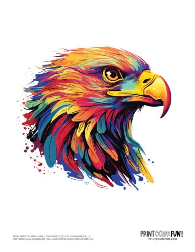 Stylized eagle color clipart from PrintColorFun com 1