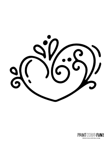 Stylized heart printable decor