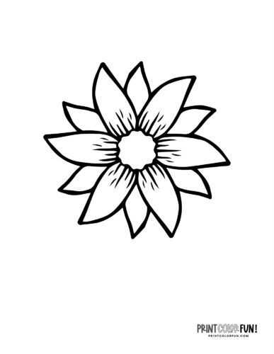 Stylized single flower (3) coloring page at PrintColorFun com from PrintColorFun com
