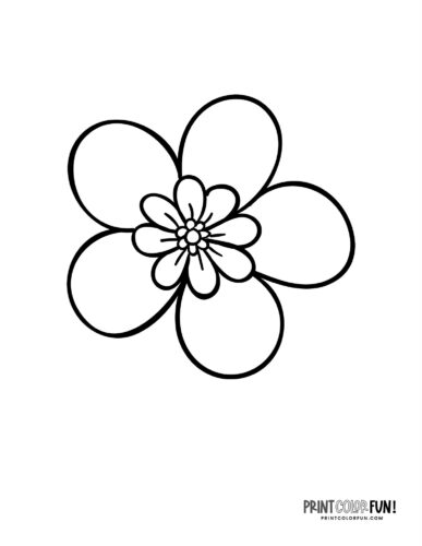 Stylized single flower (4) coloring page at PrintColorFun com from PrintColorFun com