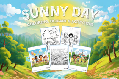 Sunny day coloring pages and clipart from PrintColorFun com
