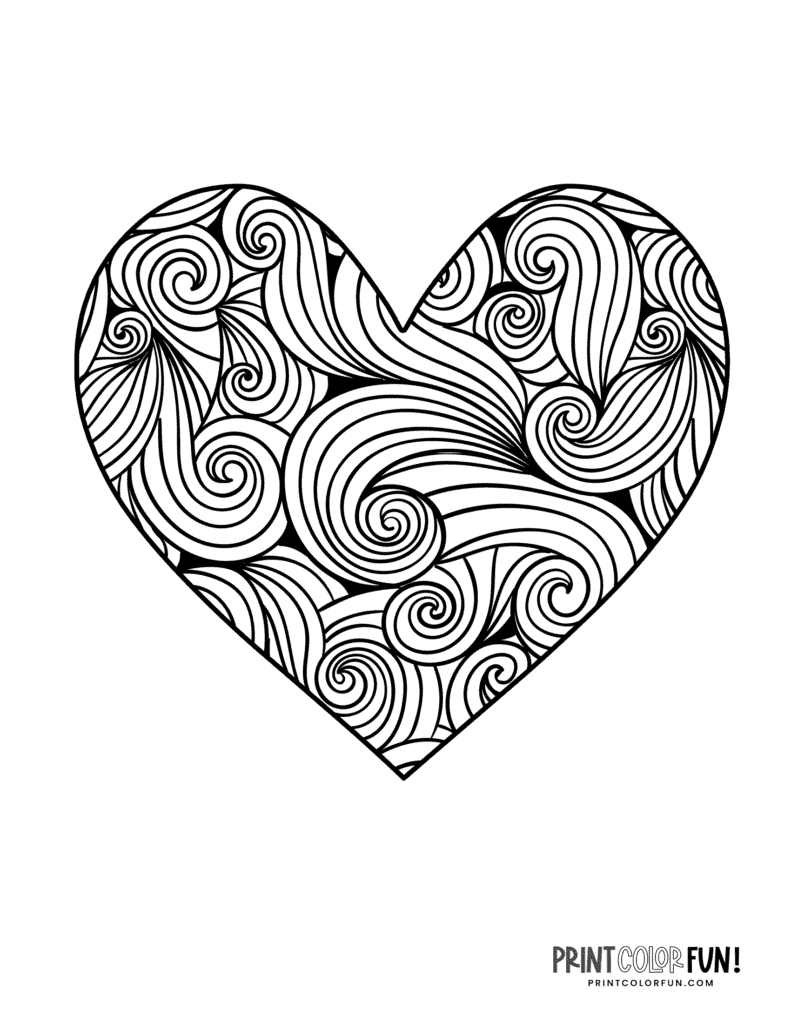 15 zen doodle heart coloring pages coloring page - Print. Color. Fun!