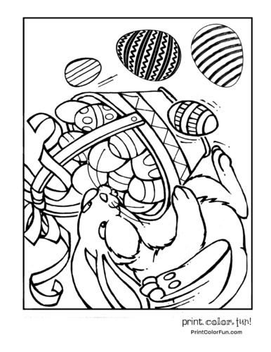 The Easter Bunny with eggs