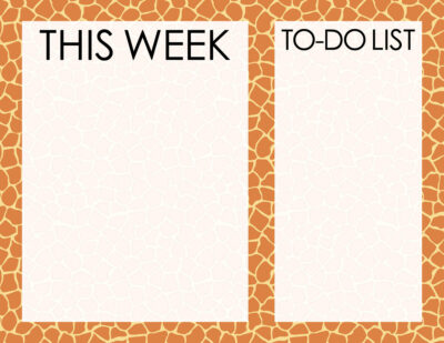 This week to do list - Giraffe animal print from PrintColorFun com