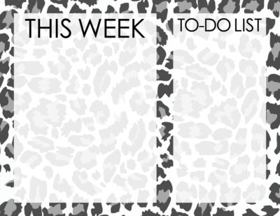 This week printable to-do list - Gray cheetah print from PrintColorFun com