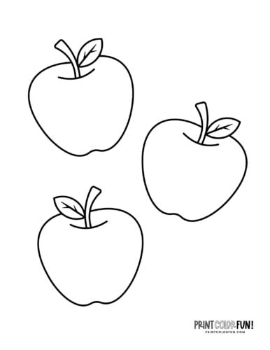 Three apples coloring page at PrintColorFun com