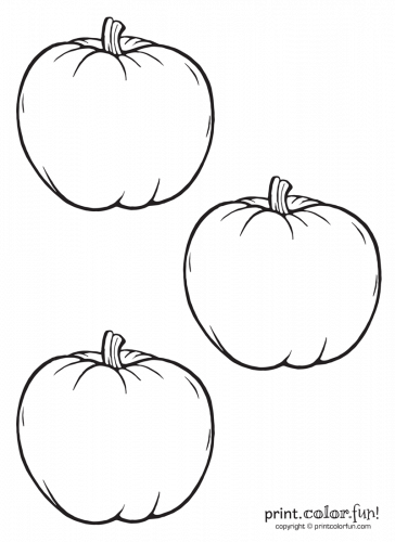 Printable Large and Small Pumpkin Coloring Page