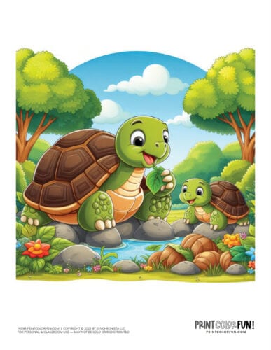 Tortoise color clipart from PrintColorFun com 4