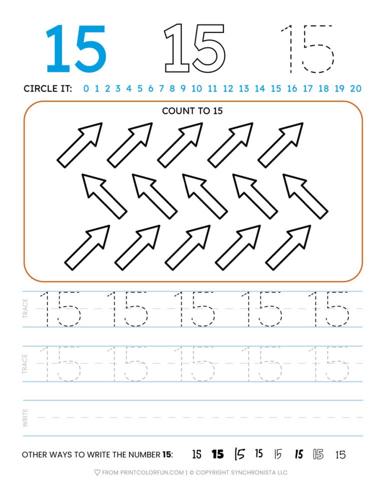 Tracing the number printable activity sheets from 1 to 20, at ...