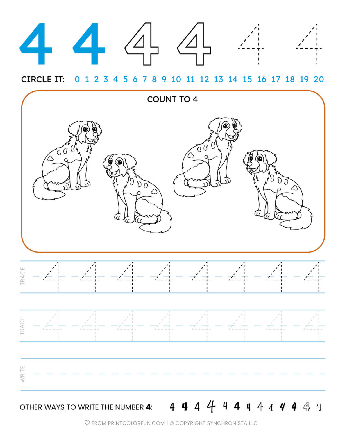 Tracing the number printable activity sheets from 1 to 20, at ...