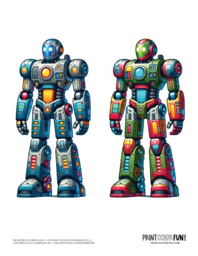 Transforming robots color clipart from PrintColorFun com