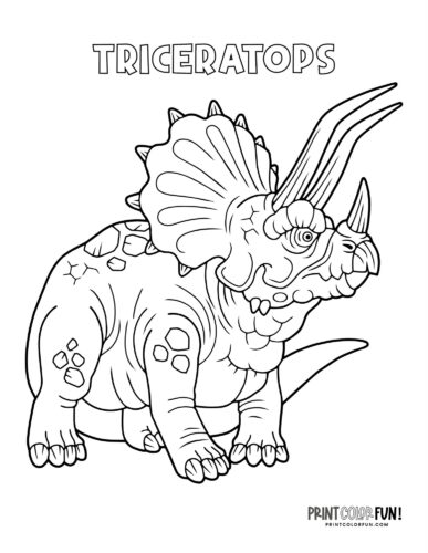 Triceratops dinosaur coloring page - PrintColorFun com