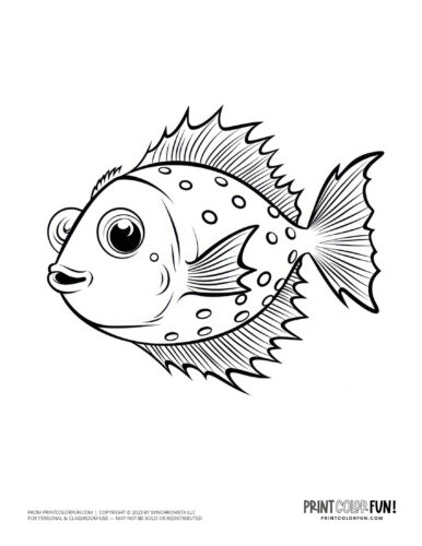 Tropical fish coloring page clipart from PrintColorFun com (15)