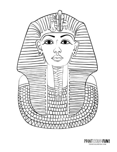 Tutankhamun mask template at PrintColorFun com