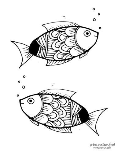 Two cute fish free coloring page from PrintColorFun com (4)
