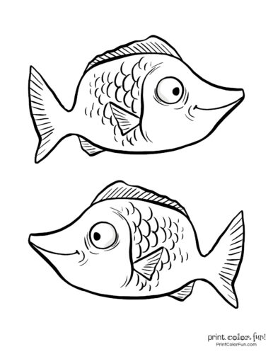 Two funny fish coloring printable from PrintColorFun com (4)