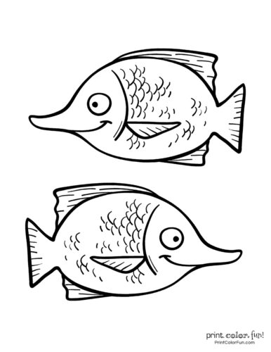 Two funny fish coloring printable from PrintColorFun com (5)