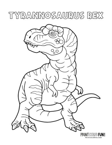 Tyrannosaurus Rex dinosaur coloring page - PrintColorFun com