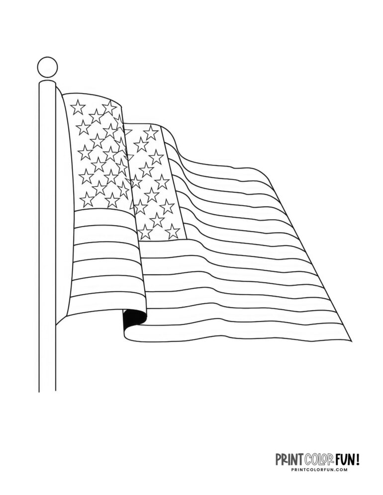 USA American flag coloring page at PrintColorFun com 1