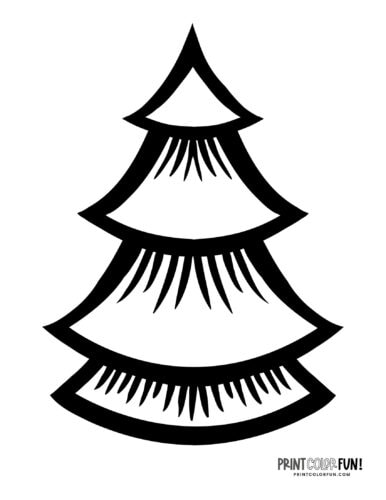 Undecorated Christmas tree coloring page from PrintColorFun com (10)