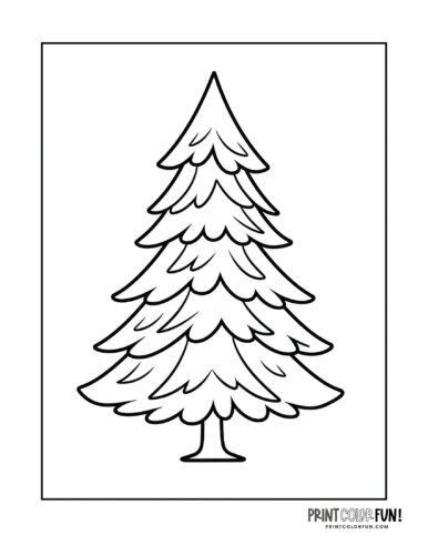 Undecorated Christmas tree coloring page from PrintColorFun com (12)