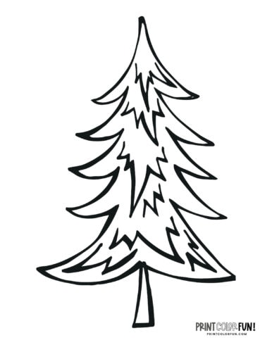Undecorated Christmas tree coloring page from PrintColorFun com (3)