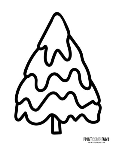 Undecorated Christmas tree coloring page from PrintColorFun com (4)