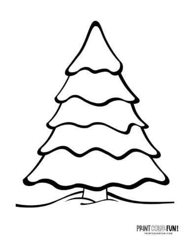 Undecorated Christmas tree coloring page from PrintColorFun com (8)