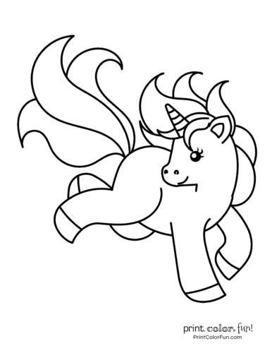 cute my little unicorn 5 different coloring pages to