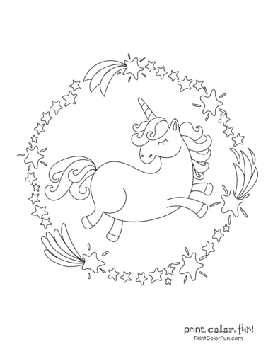 Unicorn coloring pages from PrintColorFun com (3)